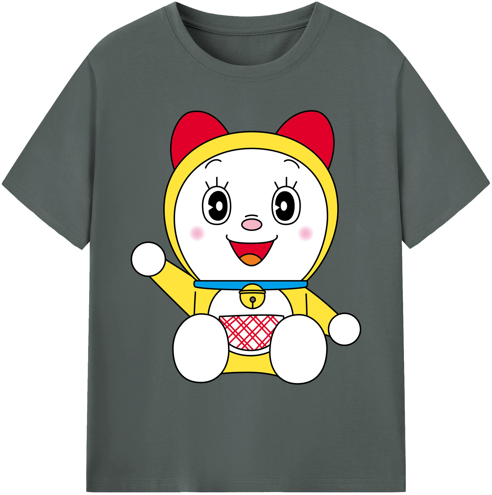（画像用） ドラえもん ドラミ Doraemon Dorami 綿100％ メンズ半袖Tシャツ｜肌触りやわらか＆通気性